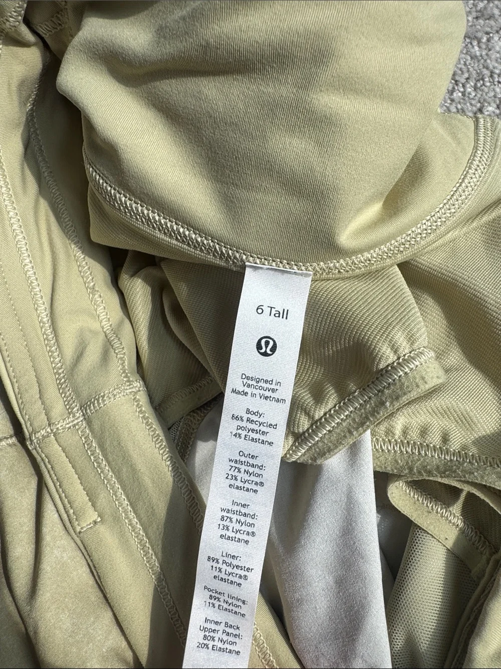 lululemon athletica Light Olive Women's Athletic Shorts with Liner